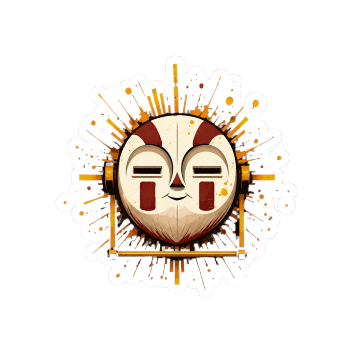 expedition 33 - Esquie mask splatter art Sticker | Clair Obscur: Expedition 33 - alternate angle 3, merchandise