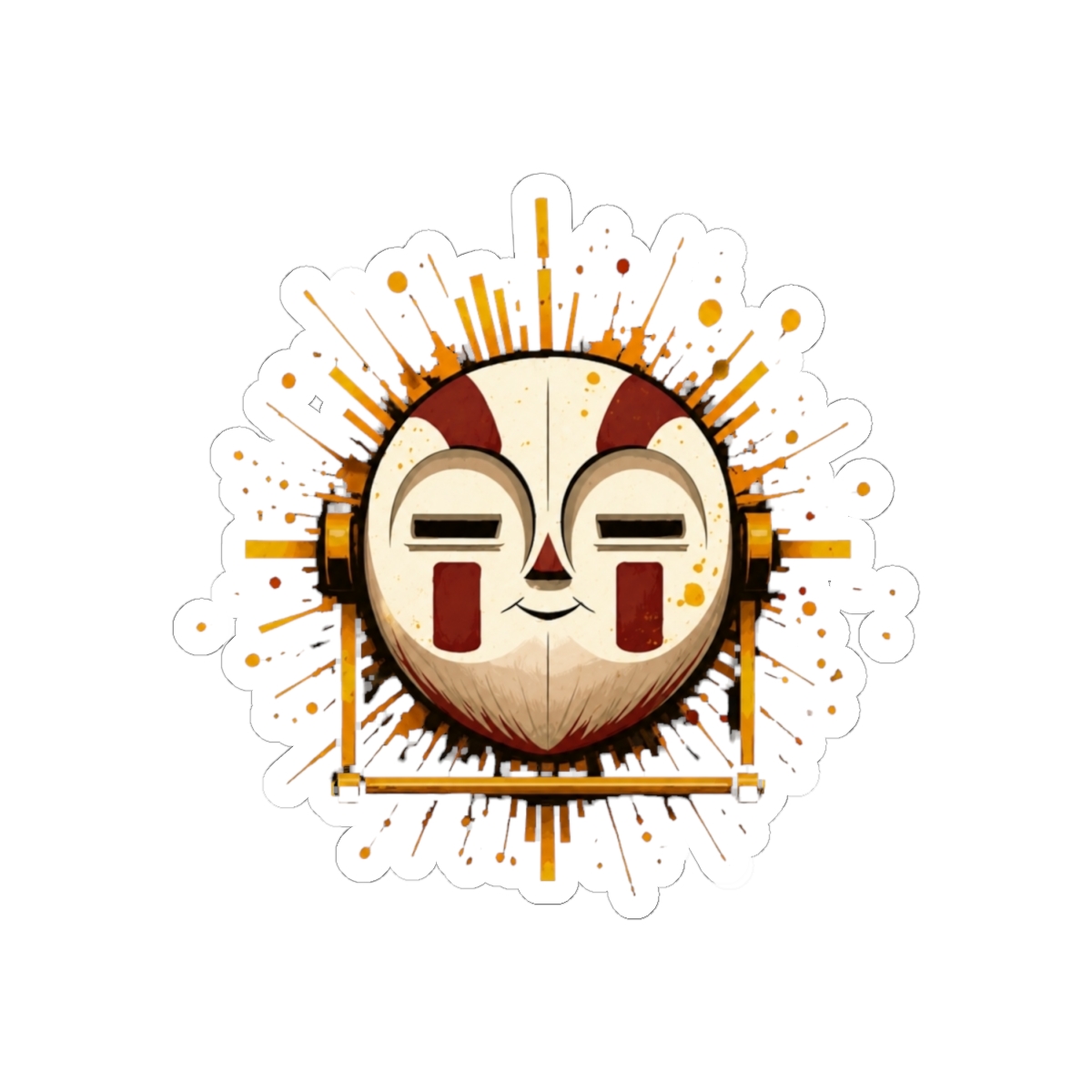 expedition 33 - Esquie mask splatter art Sticker | Clair Obscur: Expedition 33 - alternate angle 1, merchandise