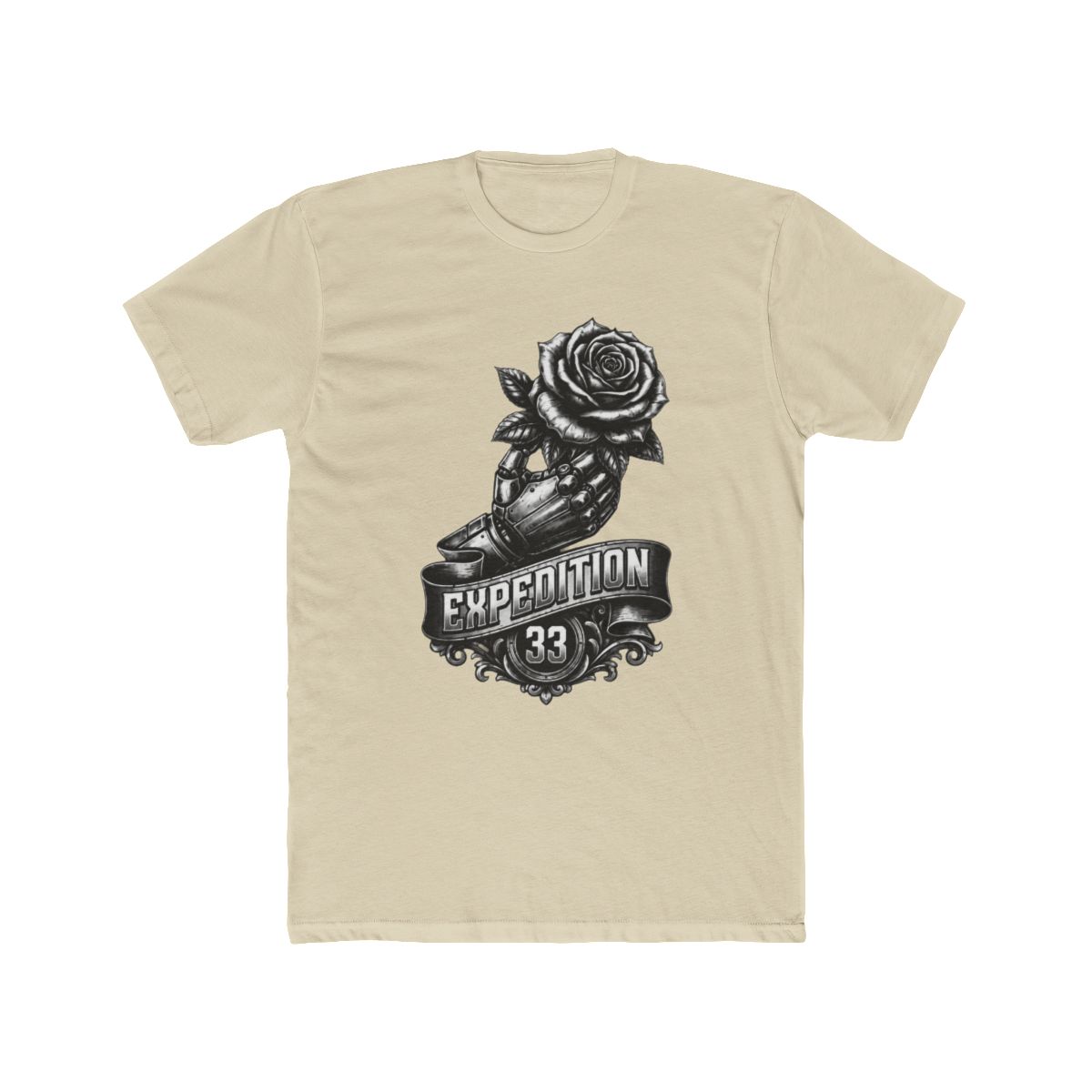 Expedition 33 Robotic Hand Rose T Shirt | Clair Obscur: Expedition 33 - alternate angle 4, merchandise