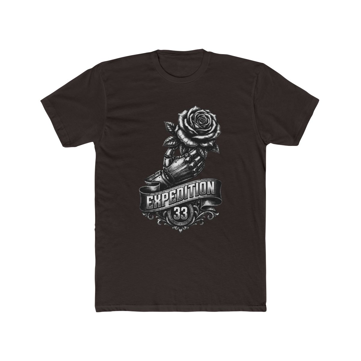 Expedition 33 Robotic Hand Rose T Shirt | Clair Obscur: Expedition 33 - alternate angle 3, merchandise
