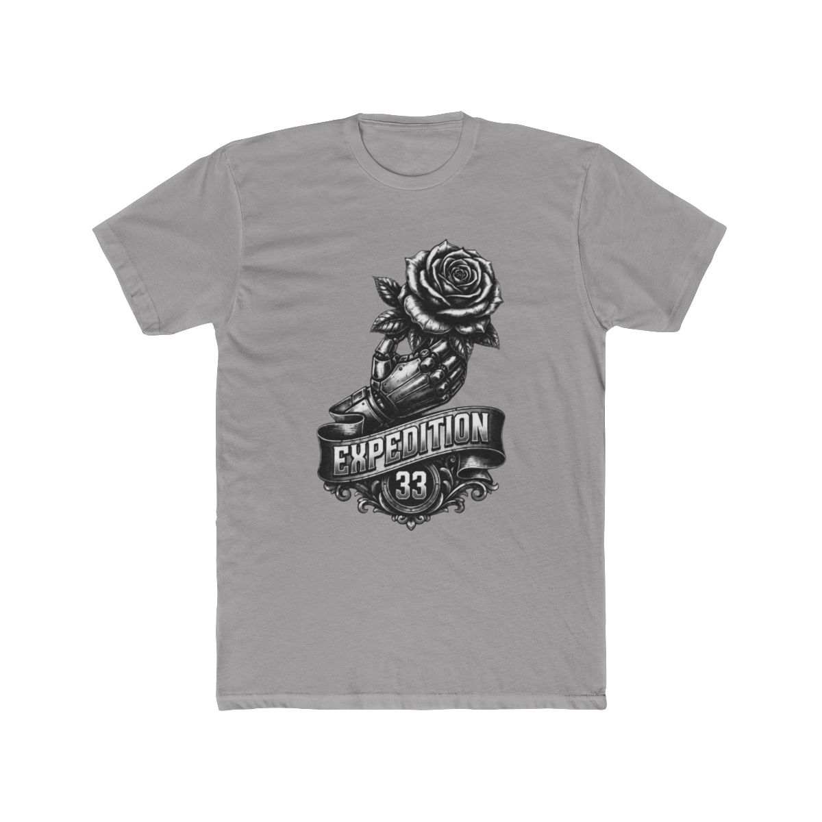 Expedition 33 Robotic Hand Rose T Shirt | Clair Obscur: Expedition 33 - alternate angle 2, merchandise