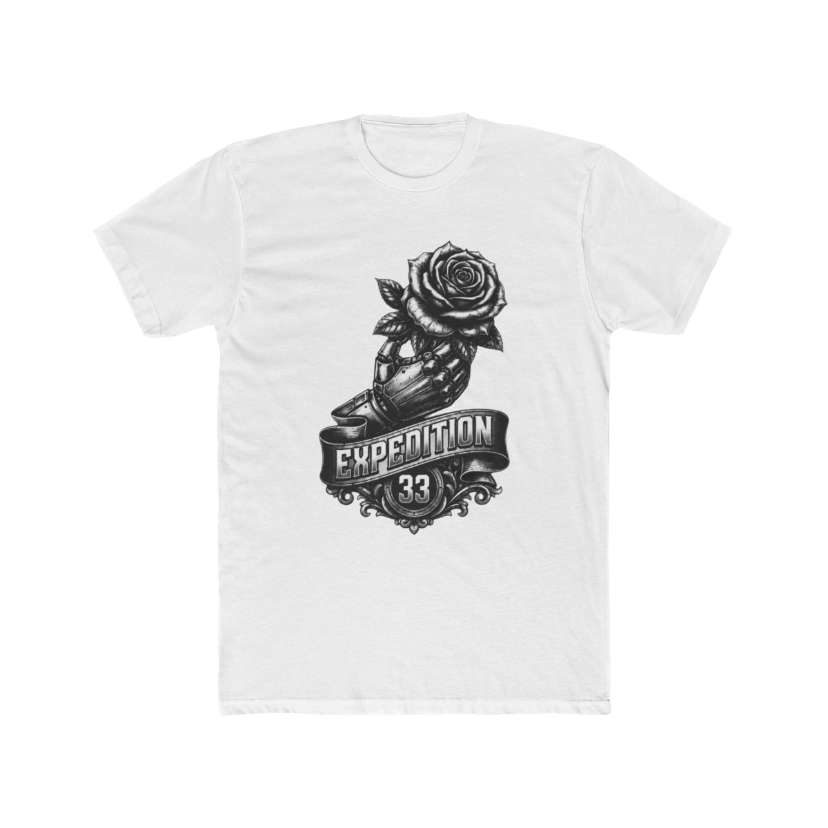 Expedition 33 Robotic Hand Rose T Shirt | Clair Obscur: Expedition 33 - Official T-Shirts merchandise
